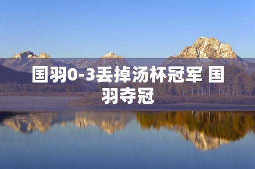 国羽0-3丢掉汤杯冠军 国羽夺冠