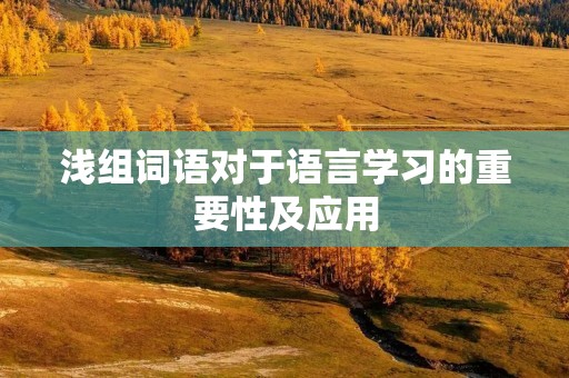 浅组词语对于语言学习的重要性及应用