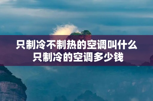 只制冷不制热的空调叫什么 只制冷的空调多少钱