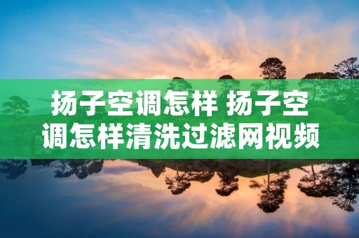 扬子空调怎样 扬子空调怎样清洗过滤网视频