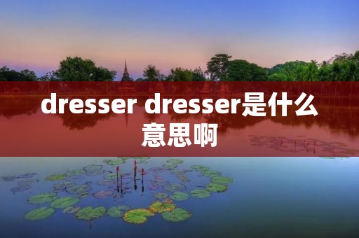 dresser dresser是什么意思啊