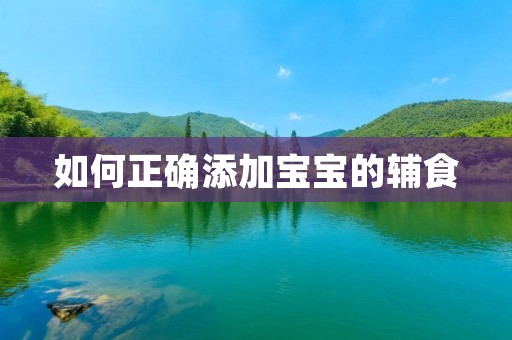 如何正确添加宝宝的辅食