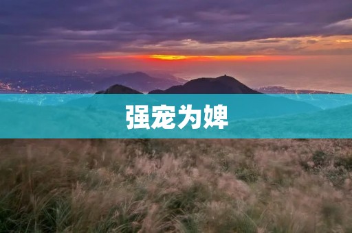 强宠为婢:一段婢女与王爷之间的纠葛