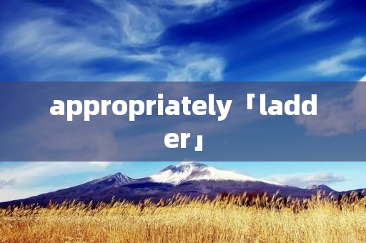 appropriately「ladder」 appropriately「ladder」
