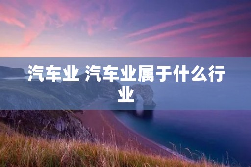 汽车业 汽车业属于什么行业 汽车业 汽车业属于什么行业