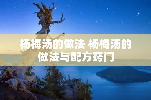杨梅汤的做法 杨梅汤的做法与配方窍门