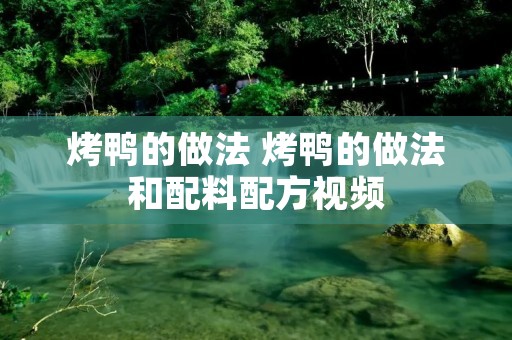 烤鸭的做法 烤鸭的做法和配料配方视频