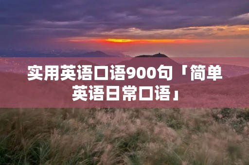 实用英语口语900句「简单英语日常口语」