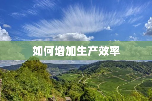 如何增加生产效率
