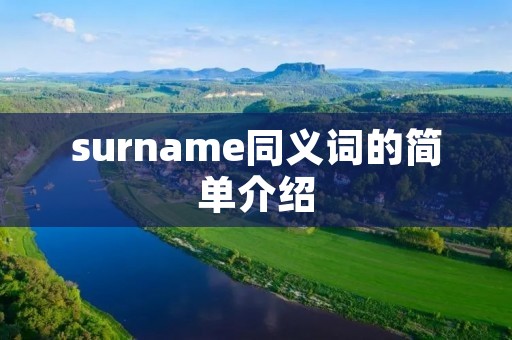 surname同义词的简单介绍 surname同义词的简单介绍