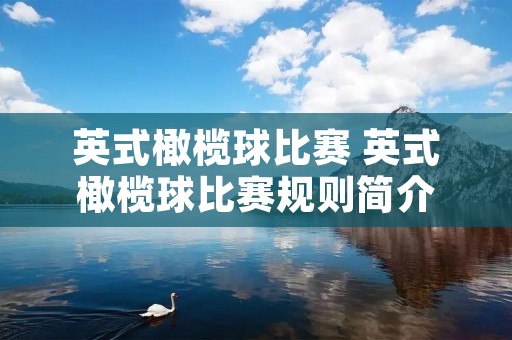 英式橄榄球比赛 英式橄榄球比赛规则简介