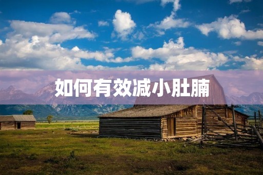 如何有效减小肚腩