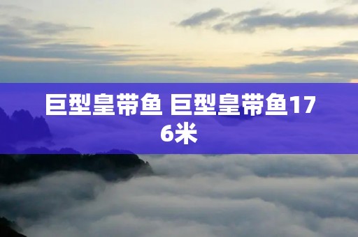 巨型皇带鱼 巨型皇带鱼176米