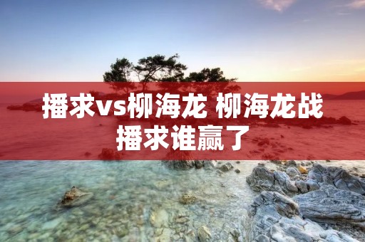 播求vs柳海龙 柳海龙战播求谁赢了