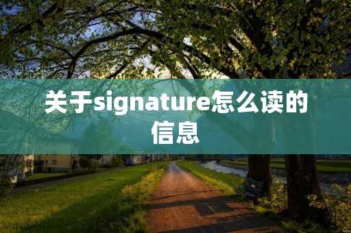 关于signature怎么读的信息