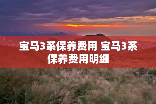宝马3系保养费用 宝马3系保养费用明细