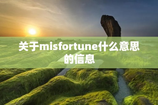 关于misfortune什么意思的信息 关于misfortune什么意思的信息