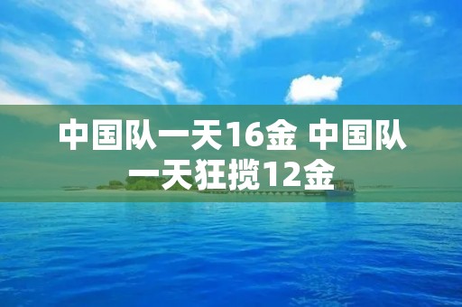 中国队一天16金 中国队一天狂揽12金