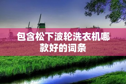 包含松下波轮洗衣机哪款好的词条