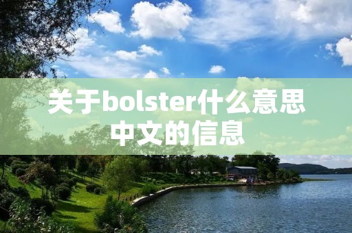 关于bolster什么意思中文的信息 关于bolster什么意思中文的信息