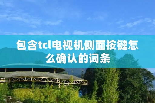 包含tcl电视机侧面按键怎么确认的词条