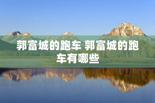 郭富城的跑车 郭富城的跑车有哪些