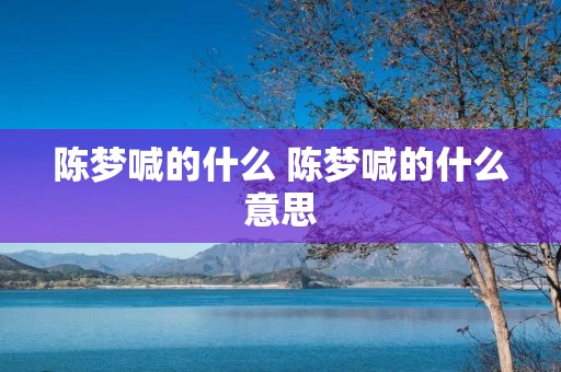 陈梦喊的什么 陈梦喊的什么意思