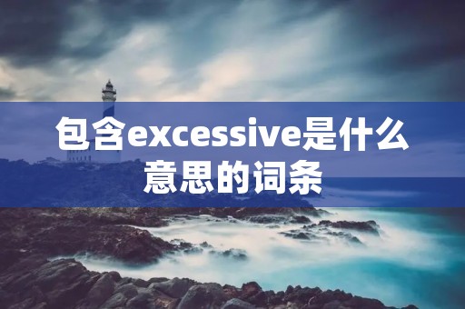 包含excessive是什么意思的词条