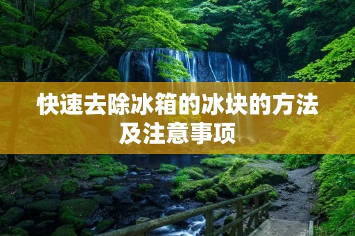 快速去除冰箱的冰块的方法及注意事项