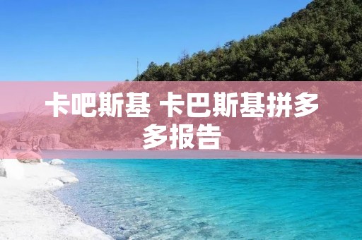 卡吧斯基 卡巴斯基拼多多报告 卡吧斯基 卡巴斯基拼多多报告