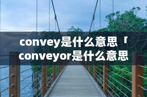 convey是什么意思「conveyor是什么意思」