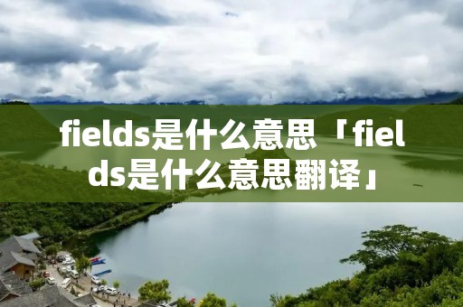 fields是什么意思「fields是什么意思翻译」