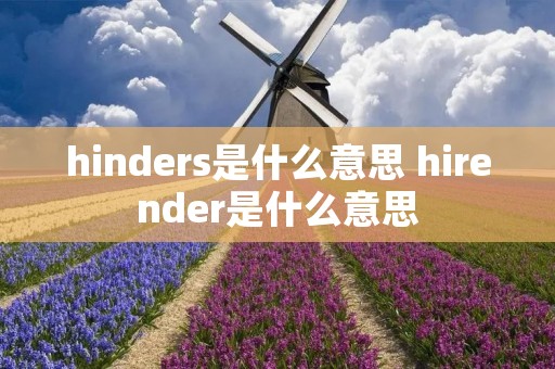 hinders是什么意思 hirender是什么意思