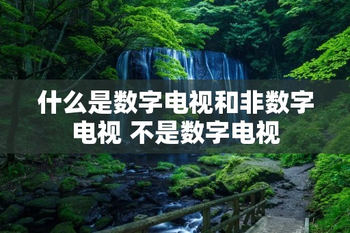 什么是数字电视和非数字电视 不是数字电视
