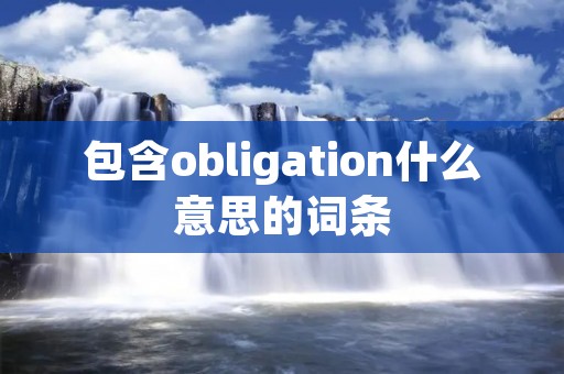 包含obligation什么意思的词条