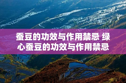 蚕豆的功效与作用禁忌 绿心蚕豆的功效与作用禁忌