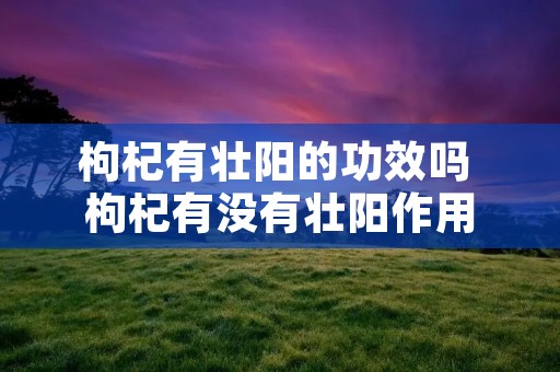 枸杞有壮阳的功效吗 枸杞有没有壮阳作用