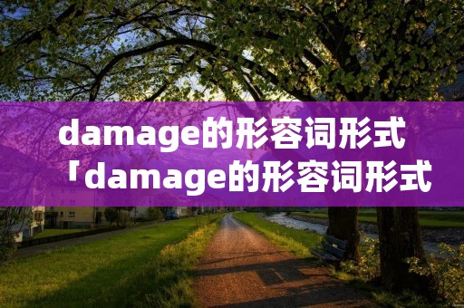 damage的形容词形式「damage的形容词形式是什么」