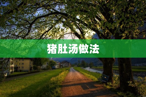 猪肚汤做法：经典美味的家常汤品