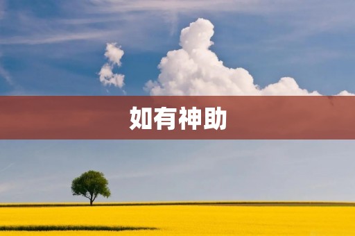 如有神助:命运因神助而变迁的奇迹