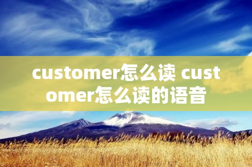 customer怎么读 customer怎么读的语音