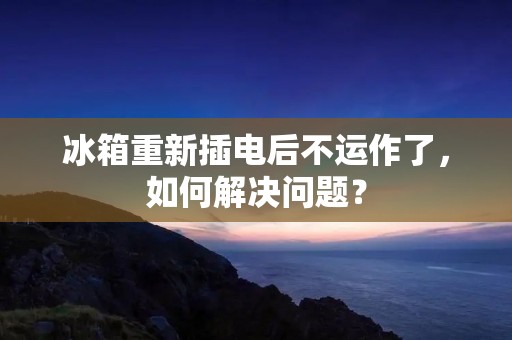 冰箱重新插电后不运作了，如何解决问题？