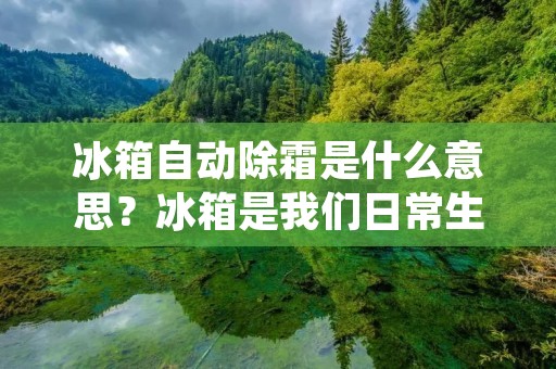 冰箱自动除霜是什么意思？冰箱是我们日常生活中必不可少的家电之一，而自动除霜是现代冰箱的一项重要功能。在过去，冰箱需要定期手动除霜，这是一项繁琐且耗时的任务。然而，随着科技的进步，冰箱自动除霜功能的出现极大地简化了我们的生活。