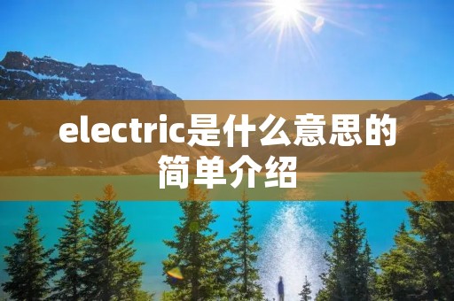 electric是什么意思的简单介绍