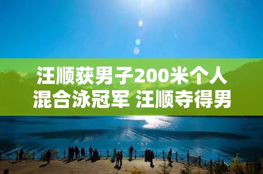 汪顺获男子200米个人混合泳冠军 汪顺夺得男子200米混合泳金牌