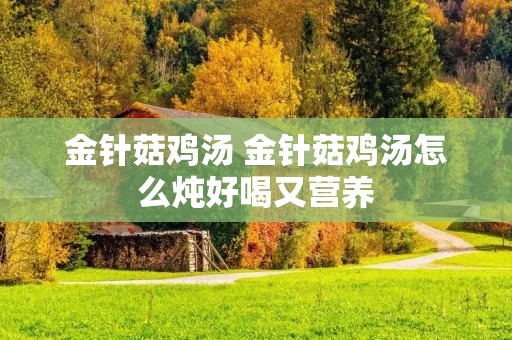 金针菇鸡汤 金针菇鸡汤怎么炖好喝又营养 金针菇鸡汤 金针菇鸡汤怎么炖好喝又营养