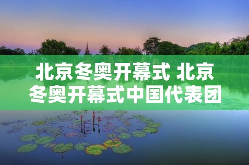 北京冬奥开幕式 北京冬奥开幕式中国代表团旗手确定