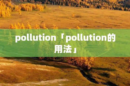 pollution「pollution的用法」