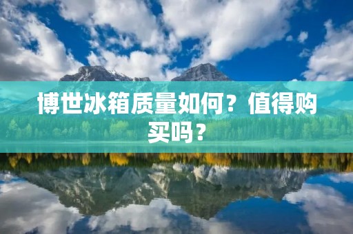 博世冰箱质量如何？值得购买吗？