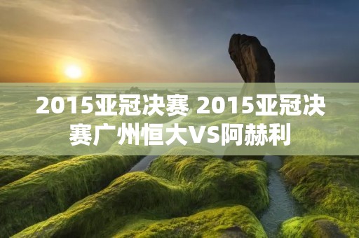 2015亚冠决赛 2015亚冠决赛广州恒大VS阿赫利